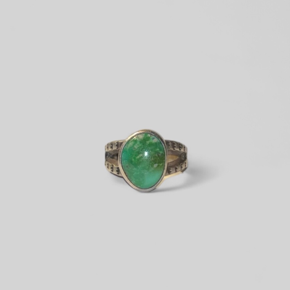 🎍{PRICE FIRM} DDR Single Stone Turquoise, Hallmarked Sterling Silver Ring - Picture 1 of 3